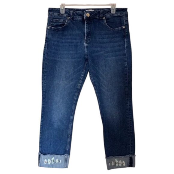 Ted Baker blue Pralina embroidered cropped slim-fit Jeans size 32 - Picture 5 of 12